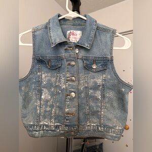 Justice Light Blue Denim Vest for Kids